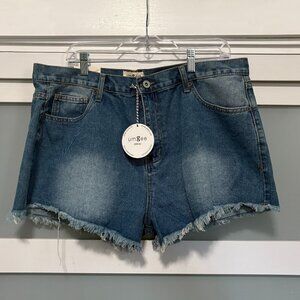 Umgee Ladies Denim Shorts  cut off frayed sz 9 NWT